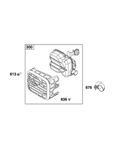 Exhaust Group Diagram and Parts List for 093J02-0095-H5 020000 - 09Z999 Briggs and Stratton Engine